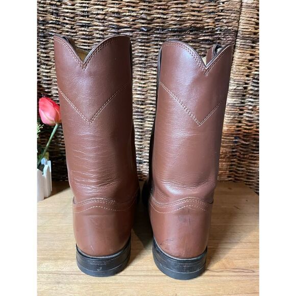 Roper Boots By Justin Classic Tan  Rancher/Cowboy Boot Size 11.5-RARE - Picture 13 of 16